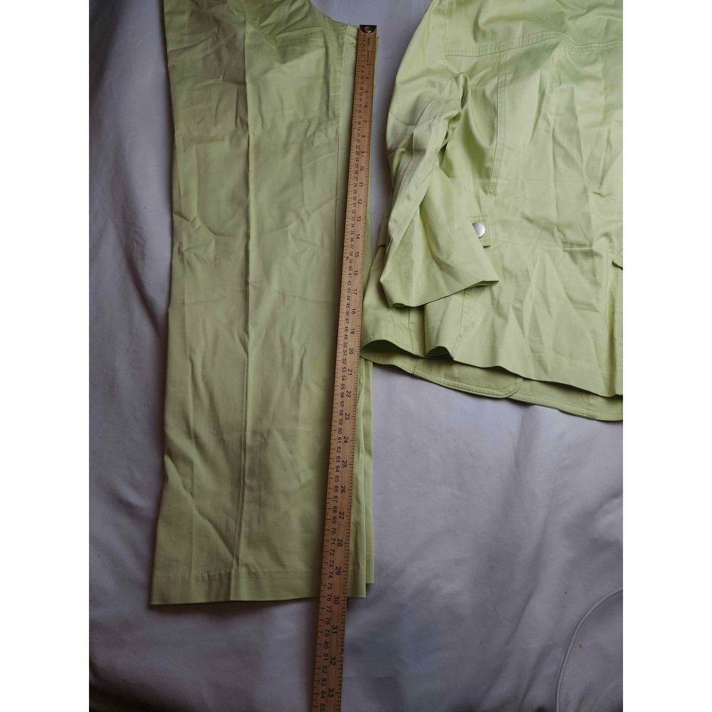 Dressbarn Lime Green Pant Suit Set 2pc Blazer Trousers Womens Size 10 - Picture 8 of 12